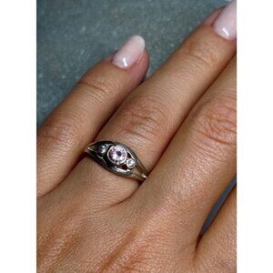 925 STERLING SILVER MORGANITE RING SIZE 6